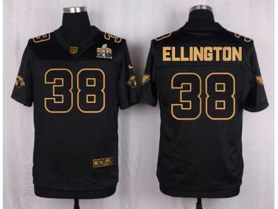 Nike Arizona Cardinals #38 Andre Ellington Black Pro Line Gold Collection Jersey(Elite)