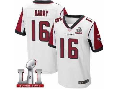 Men's Nike Atlanta Falcons #16 Justin Hardy Elite White Super Bowl LI 51 NFL Jersey