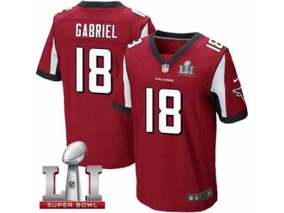 Men's Nike Atlanta Falcons #18 Taylor Gabriel Elite Red Team Color Super Bowl LI 51 NFL Jersey
