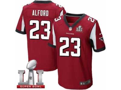Men's Nike Atlanta Falcons #23 Robert Alford Elite Red Team Color Super Bowl LI 51 NFL Jersey
