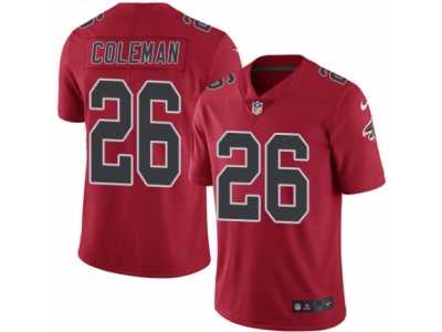 Men's Nike Atlanta Falcons #26 Tevin Coleman Elite Red Rush NFL Jersey