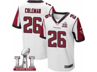 Men's Nike Atlanta Falcons #26 Tevin Coleman Elite White Super Bowl LI 51 NFL Jersey