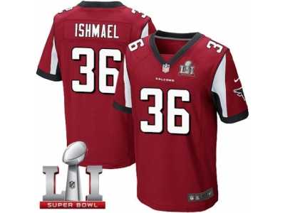 Men's Nike Atlanta Falcons #36 Kemal Ishmael Elite Red Team Color Super Bowl LI 51 NFL Jersey