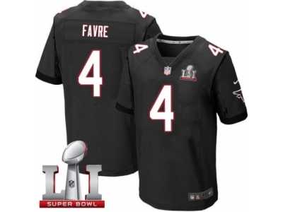 Men's Nike Atlanta Falcons #4 Brett Favre Elite Black Alternate Super Bowl LI 51 NFL Jersey