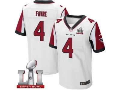 Men's Nike Atlanta Falcons #4 Brett Favre Elite White Super Bowl LI 51 NFL Jersey