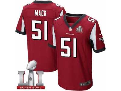 Men's Nike Atlanta Falcons #51 Alex Mack Elite Red Team Color Super Bowl LI 51 NFL Jersey