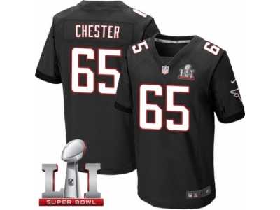 Men's Nike Atlanta Falcons #65 Chris Chester Elite Black Alternate Super Bowl LI 51 NFL Jersey