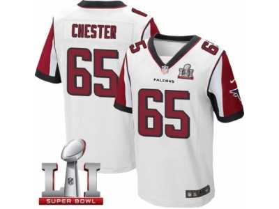 Men's Nike Atlanta Falcons #65 Chris Chester Elite White Super Bowl LI 51 NFL Jersey