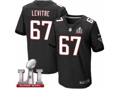Men's Nike Atlanta Falcons #67 Andy Levitre Elite Black Alternate Super Bowl LI 51 NFL Jersey