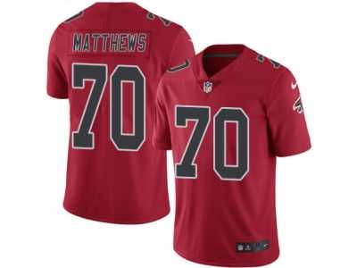 Men's Nike Atlanta Falcons #70 Jake Matthews Elite Red Rush NFL Jersey