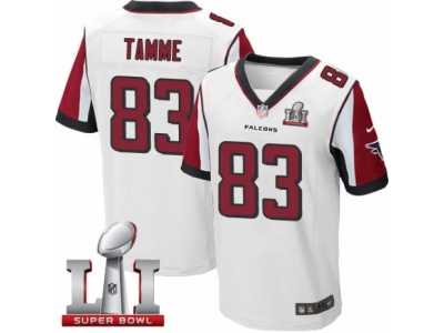 Men's Nike Atlanta Falcons #83 Jacob Tamme Elite White Super Bowl LI 51 NFL Jersey