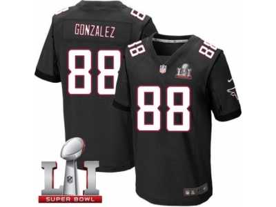 Men's Nike Atlanta Falcons #88 Tony Gonzalez Elite Black Alternate Super Bowl LI 51 NFL Jersey