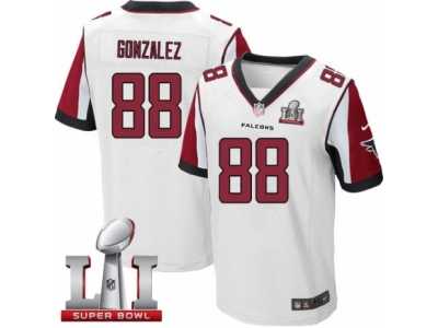 Men's Nike Atlanta Falcons #88 Tony Gonzalez Elite White Super Bowl LI 51 NFL Jersey