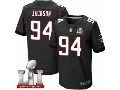 Men's Nike Atlanta Falcons #94 Tyson Jackson Elite Black Alternate Super Bowl LI 51 NFL Jersey