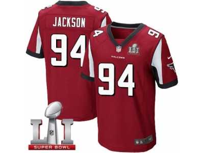Men's Nike Atlanta Falcons #94 Tyson Jackson Elite Red Team Color Super Bowl LI 51 NFL Jersey