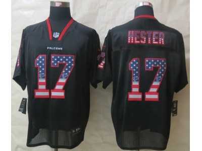Nike Atlanta Falcons #17 Hester Black Jerseys(Elite USA Flag Fashion)