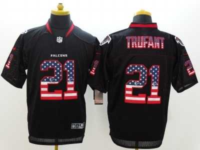 Nike Atlanta Falcons #21 Desmond Trufant Black Jerseys(USA Flag Fashion Elite)