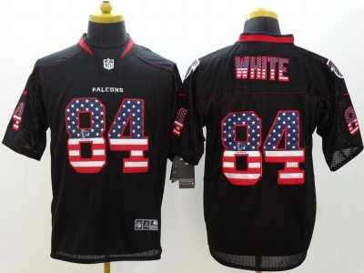 Nike Atlanta Falcons #84 Roddy White Black Jerseys(USA Flag Fashion Elite)