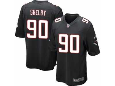 Men's Nike Atlanta Falcons #90 Derrick Shelby Game Black Alternate NFL Jersey