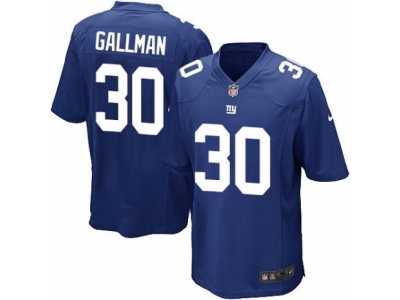Men's Nike New York Giants #30 Wayne Gallman Game Royal Blue Team Color NFL Jersey