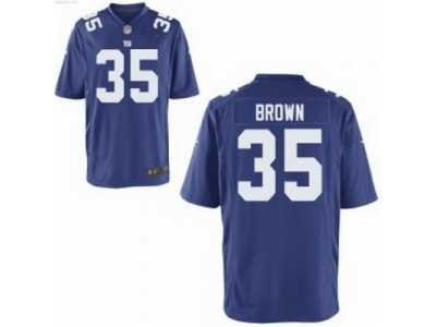 Nike NFL New York Giants #35 Brown Blue Jerseys(Game)