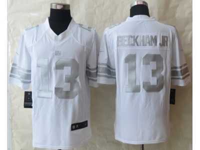 Nike New York Giants #13 Beckham jr Platinum White Jerseys(Game)