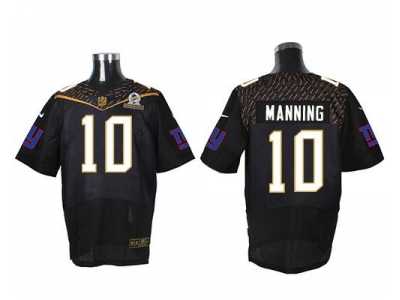 2016 Pro Bowl Nike New York Giants #10 Eli Manning Black Jerseys(Elite)