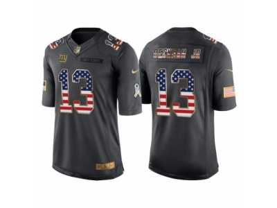 Men New York Giants #13 Odell Beckham Jr Anthracite Salute to Service USA Flag Fashion Jersey