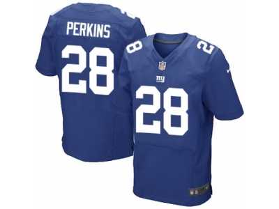 Men's Nike New York Giants #28 Paul Perkins Elite Royal Blue Team Color NFL Jersey
