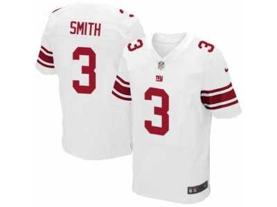 Men's Nike New York Giants #3 Geno Smith Elite White NFL Jersey