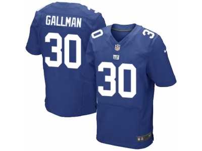 Men's Nike New York Giants #30 Wayne Gallman Elite Royal Blue Team Color NFL Jersey