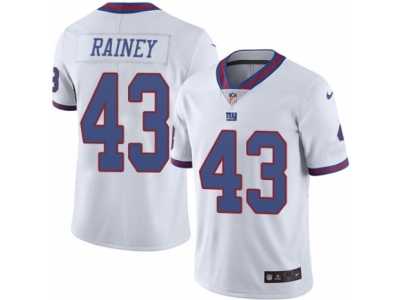 Men's Nike New York Giants #43 Bobby Rainey Elite White Rush NFL Jersey