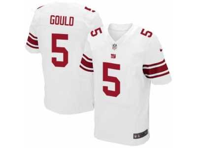 Men's Nike New York Giants #5 Robbie Gould Elite White NFL Jersey