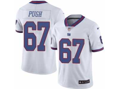 Men's Nike New York Giants #67 Justin Pugh Elite White Rush NFL Jersey