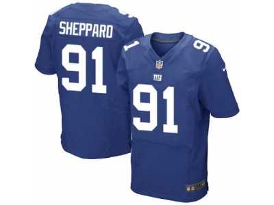 Men's Nike New York Giants #91 Kelvin Sheppard Elite Royal Blue Team Color NFL Jersey