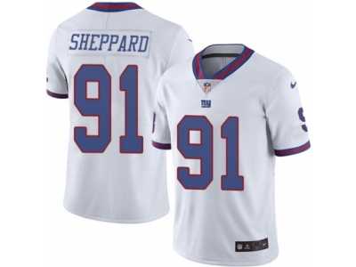 Men's Nike New York Giants #91 Kelvin Sheppard Elite White Rush NFL Jersey