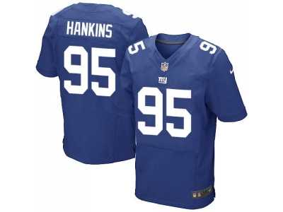 Men's Nike New York Giants #95 Johnathan Hankins Elite Royal Blue Jersey