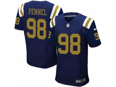 Men's Nike New York Jets #98 Mike Pennel Elite Navy Blue Alternate NFL Jersey