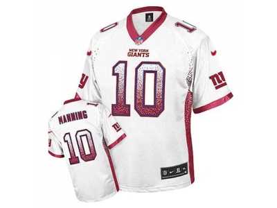 Nike New York Giants #10 Eli Manning White Jersey(Elite Drift Fashion)