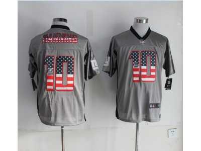 Nike New York Giants #10 Eli Manning grey Jerseys(Elite USA Flag Fashion)