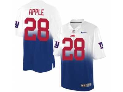 Nike New York Giants #28 Eli Apple Royal Blue White Men's Stitched NFL Elite Fadeaway Fashion Jersey
