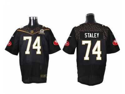 2016 Pro Bowl Nike San Francisco 49ers #74 Joe Staley Black jerseys(Elite)