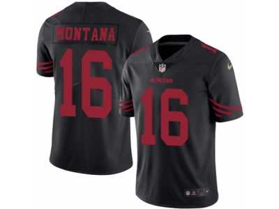 Men's Nike San Francisco 49ers #16 Joe Montana Elite Black Rush NFL Jersey