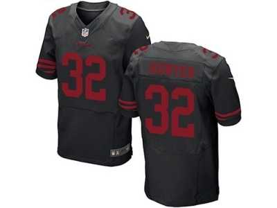 Men's Nike San Francisco 49ers #32 Kendall Hunter Elite Black NFL Jersey