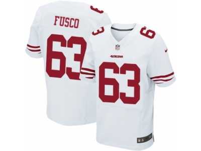 Men's Nike San Francisco 49ers #63 Brandon Fusco Elite White NFL Jersey