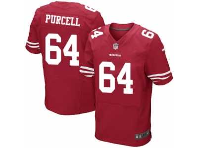 Men's Nike San Francisco 49ers #64 Mike Purcell Elite Red Team Color NFL Jersey