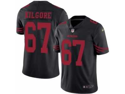 Men's Nike San Francisco 49ers #67 Daniel Kilgore Elite Black Rush NFL Jersey