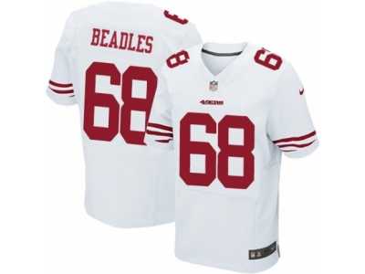 Men's Nike San Francisco 49ers #68 Zane Beadles Elite White NFL Jersey