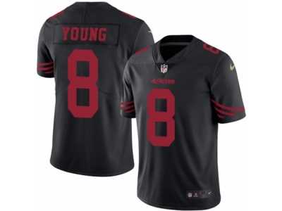 Men's Nike San Francisco 49ers #8 Steve Young Elite Black Rush NFL Jersey