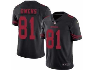 Men's Nike San Francisco 49ers #81 Terrell Owens Elite Black Rush NFL Jersey